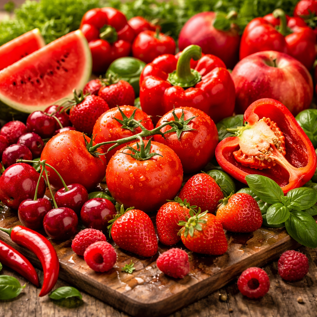 Illustration zum Thema rotes Obst und Gemüse in der Schwangerschaft